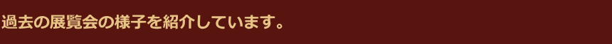 過去の展覧会の様子を紹介しています。